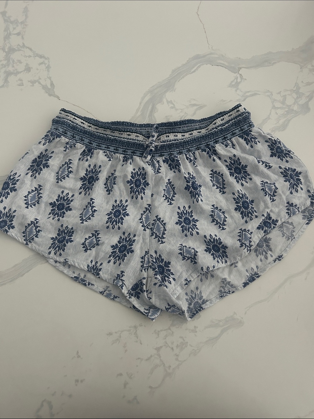 Ron Jon Surf Shop Blue Printed Elastic Waist MiniShorts